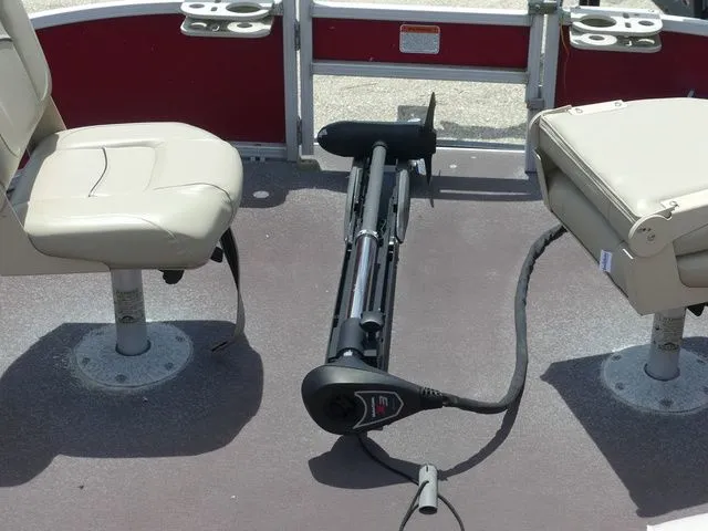 Slide: The Image of Interior of a 2015 Sun Tracker Bass Buggy 18 DLX with seating. - 14