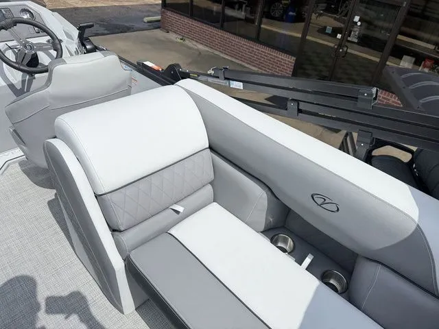 Slide: The Image of Interior of 2026 Veranda VV 22RC with gray leather seating. - 23