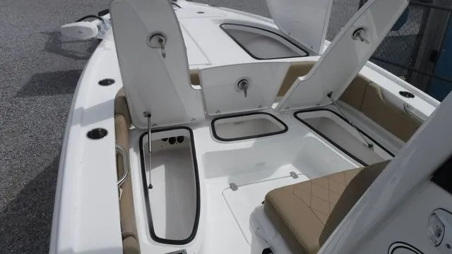 Slide: The Image of Interior view of the 2026 Blazer Bay 2440 boat model. - 8