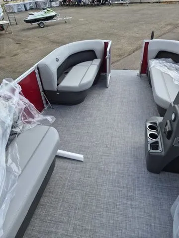 Slide: The Image of Interior of Sun Tracker Party Barge 16 DLX 2026 pontoon boat. - 12