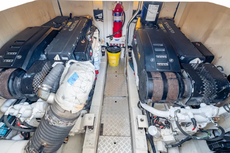 Slide: The Image of Engine room of a 2009 Princess 54 Flybridge yacht with Volvo engines. - 63