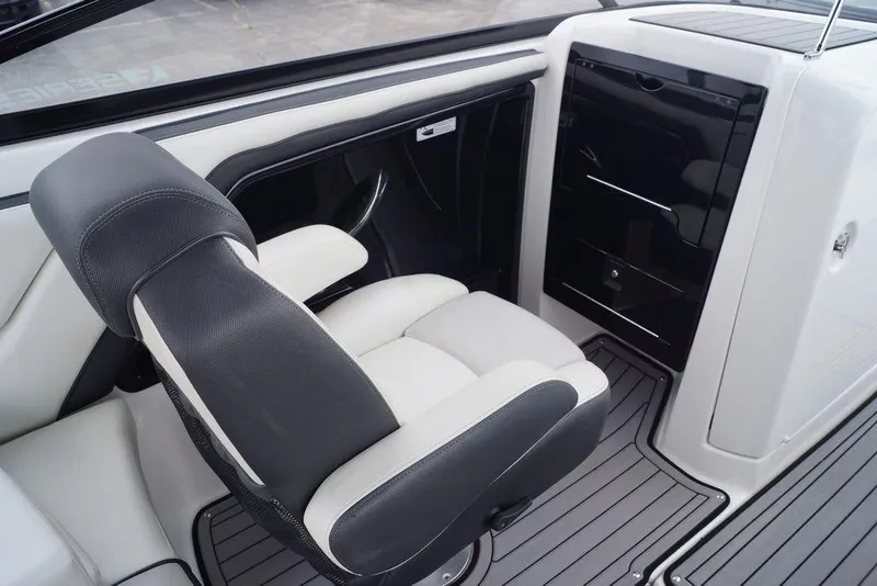 Slide: The Image of 2018 Yamaha Boats 242 Limited S interior with sleek seating and modern design. - 10