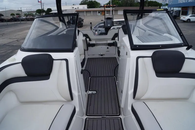 Slide: The Image of 2018 Yamaha Boats 242 Limited S interior with sleek seating and modern design. - 27