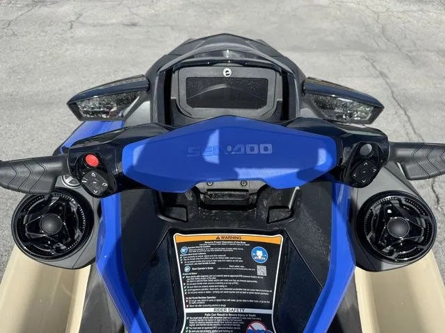 Slide: The Image of Handlebars of a 2025 Sea-Doo Wake jet ski, close-up view. - 12