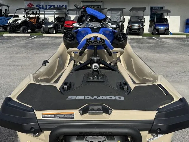Slide: The Image of 2025 Sea-Doo Wake jet ski displayed in a showroom. - 7