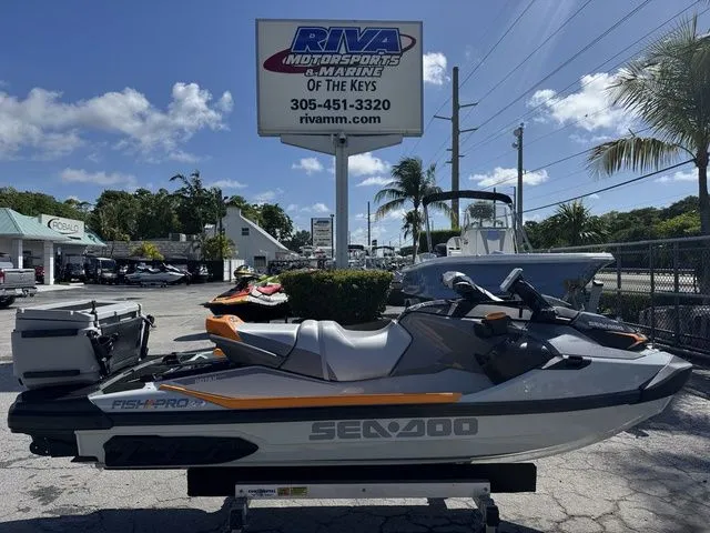 The Image of 2025 Sea-Doo FISH PRO jet ski displayed at Riva Motorsports. - 1