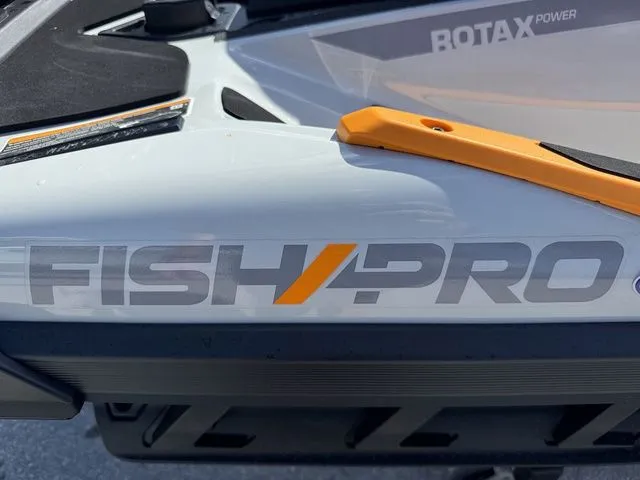 Slide: The Image of Sea-Doo FISH PRO 2025 with Rotax Power branding. - 8