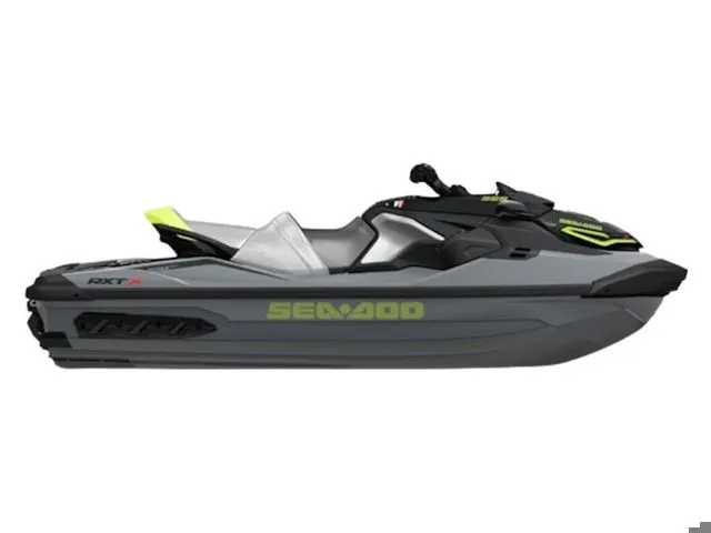The Image of 2025 Sea-Doo RXT-X jet ski in gray and yellow. - 1