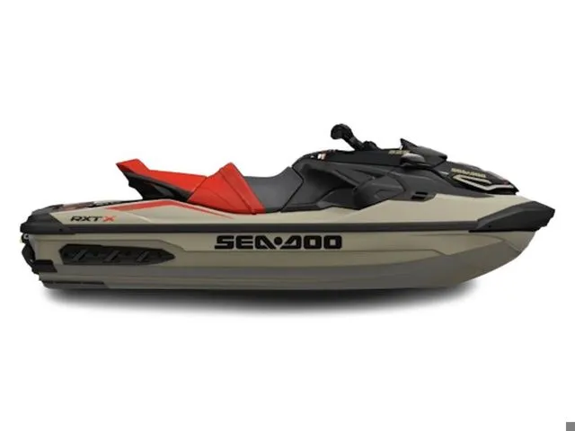 Slide: The Image of 2025 Sea-Doo RXT-X jet ski in black and red. - 16