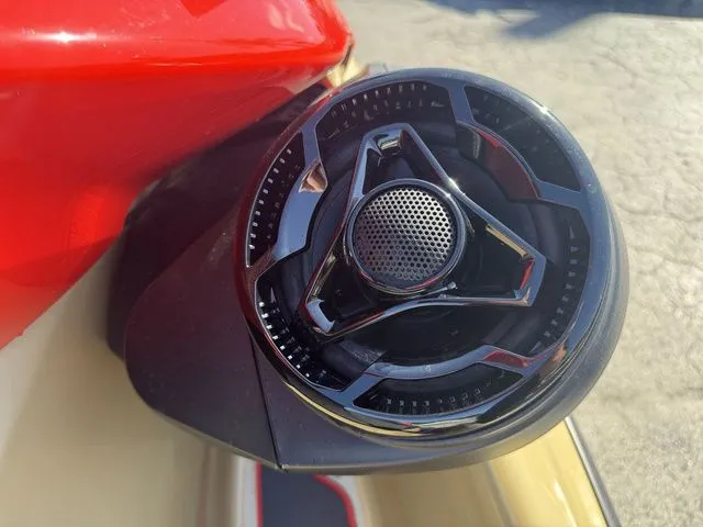 Slide: The Image of Close-up of a 2025 Sea-Doo RXP-X 325 speaker. - 12
