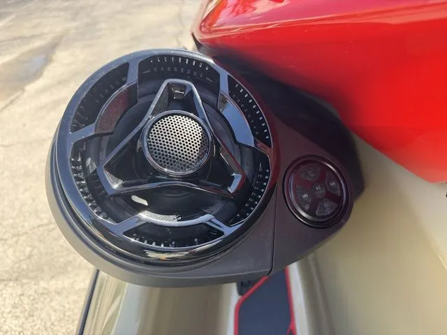Slide: The Image of Close-up of a speaker on a 2025 Sea-Doo RXP-X 325 jet ski. - 13