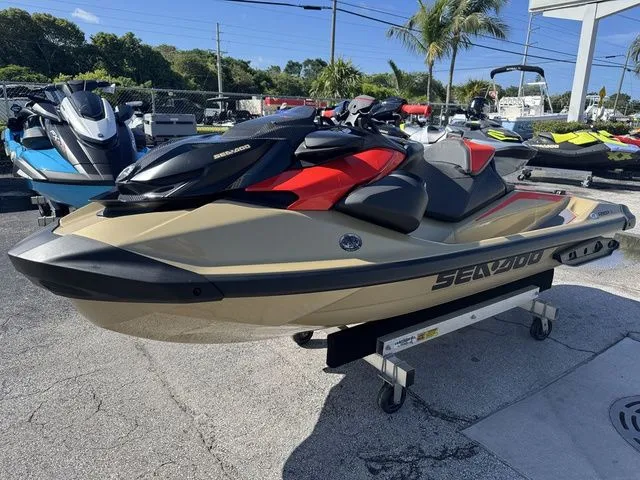 Slide: The Image of 2025 Sea-Doo RXP-X 325 jet ski displayed in showroom. - 4
