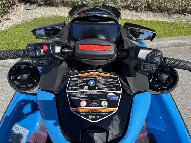 Slide: The Image of 2026 Sea-Doo RXP-X 325 Tech jet ski dashboard in Gulfstream Blue. - 18