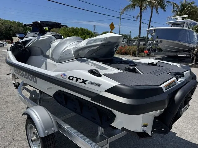 Slide: The Image of 2026 Sea-Doo GTX jet ski on trailer, ready for adventure. - 6