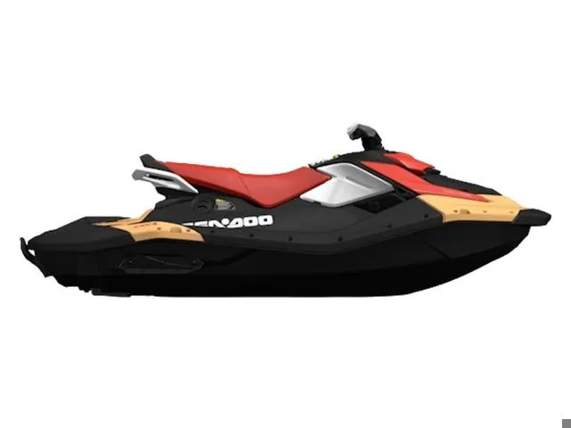 Slide: The Image of 2025 Sea-Doo Spark for 2, black and red, side view. - 3