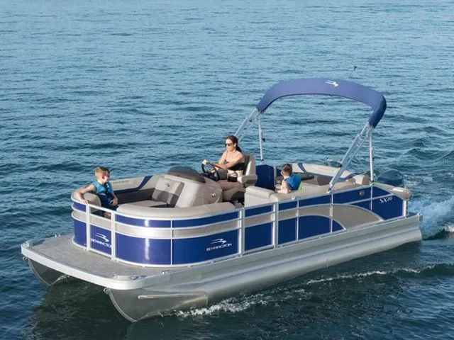 The Image of 2020 Bennington 20 SSX pontoon boat on calm water. - 1