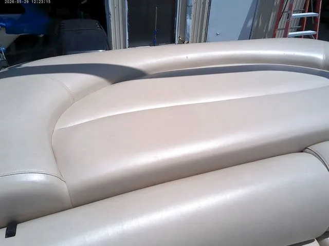 Slide: The Image of Seating area of a 2010 Tracker Party Barge 22 pontoon boat. - 10