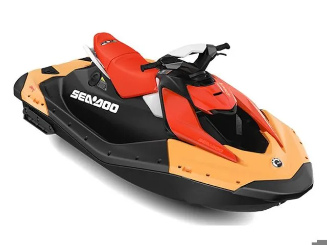 The Image of 2026 Sea-Doo Spark jet ski in black and orange. - 1