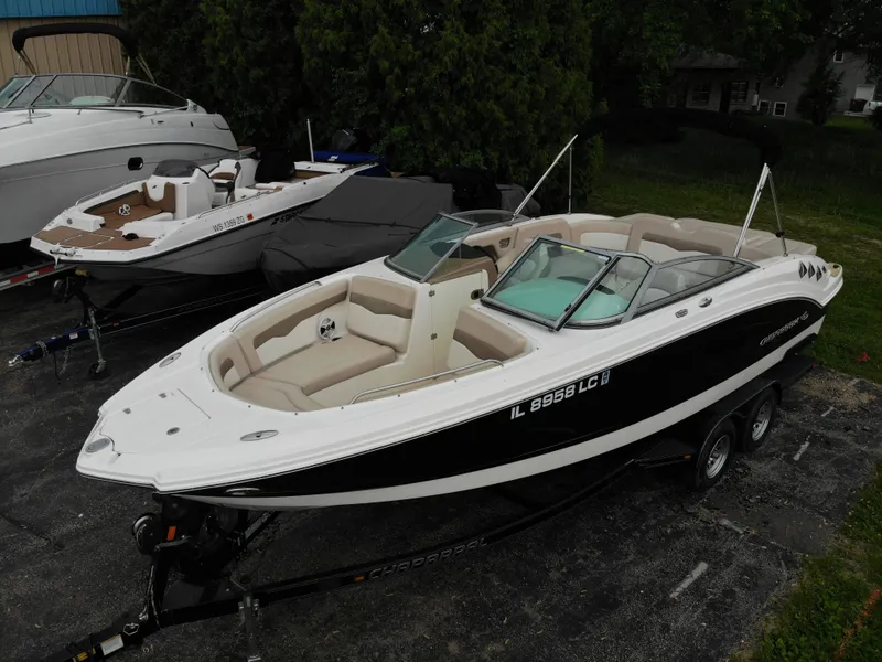 Slide: The Image of 2011 Chaparral 246 SSi boat parked on trailer. - 3