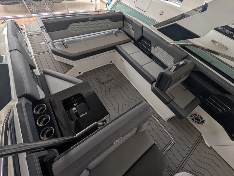 Slide: The Image of Interior of 2026 Cobalt A29 boat with luxurious seating. - 17