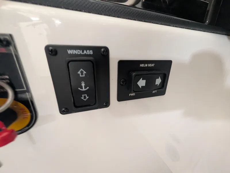 Slide: The Image of Cobalt A29 2026 control panel with windlass and seat adjustment. - 33