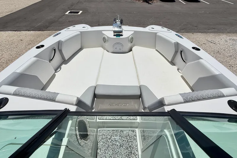 Slide: The Image of 2021 Twin Vee 240 GFX DC boat interior with spacious seating and modern design. - 9