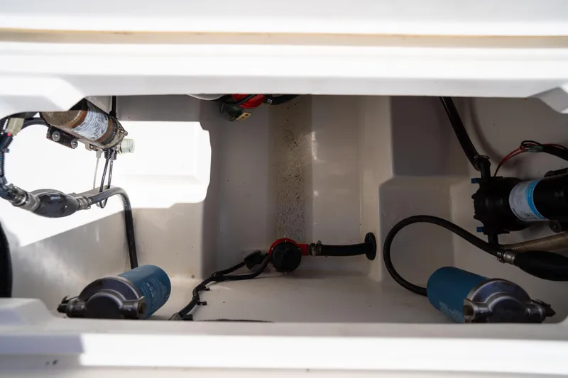 Slide: The Image of 2019 Century 3200 Center Console boat interior wiring and components. - 12