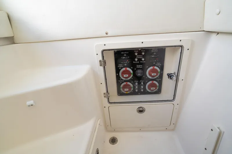 Slide: The Image of 2019 Century 3200 Center Console control panel with switches and dials. - 25