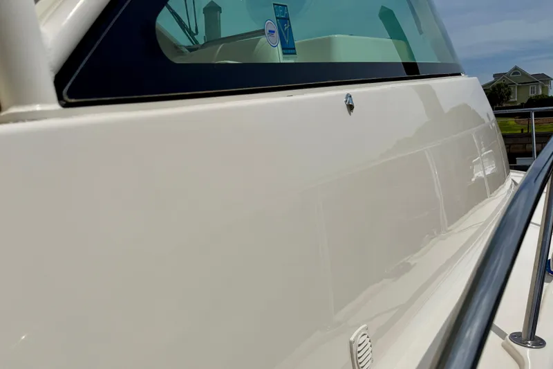 Slide: The Image of 2021 Grady-White Express 370 boat exterior with sleek design and polished finish. - 40