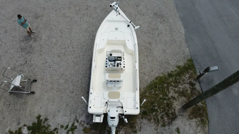Slide: The Image of Aerial view of a 2023 Bulls Bay 2000 boat on gravel. - 11