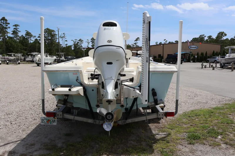 Slide: The Image of Rear view of a 2023 Bulls Bay 2000 boat on a trailer. - 15