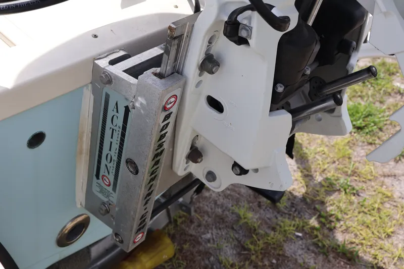 Slide: The Image of Close-up of a 2023 Bulls Bay 2000 boat transom. - 16