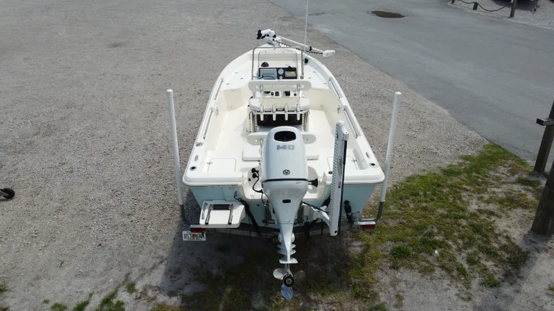 Slide: The Image of Aerial view of a 2023 Bulls Bay 2000 boat on a trailer. - 7