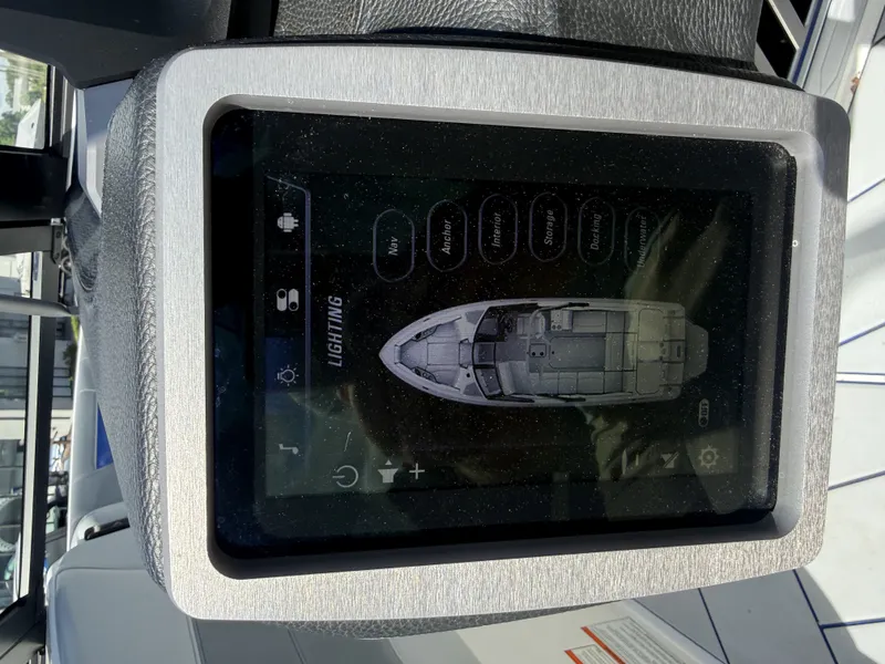 Slide: The Image of Touchscreen control of 2022 Malibu Wakesetter 25 LSV boat. - 22