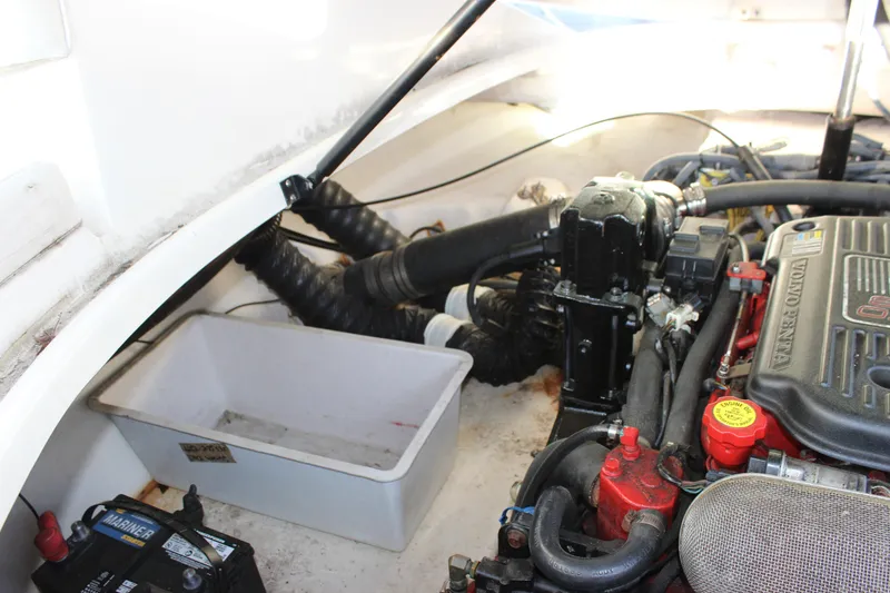 Slide: The Image of Engine compartment of a 2007 Chaparral 276 SSX boat with Volvo Penta components. - 23
