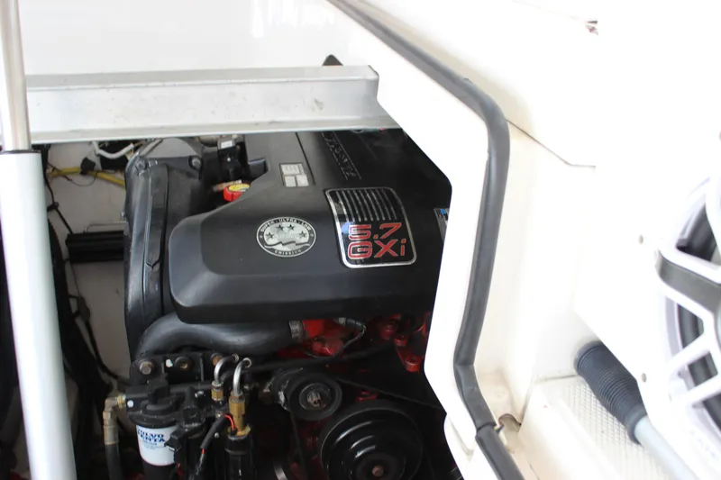 Slide: The Image of Engine compartment of 2012 Chaparral 327 SSX boat with 5.7 GXI engine. - 29