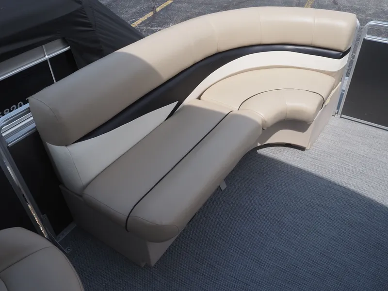 Slide: The Image of Harris CX 220 2013 boat seating in beige and black. - 12
