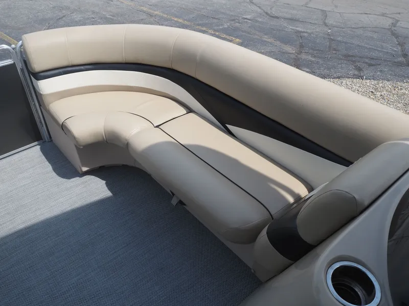 Slide: The Image of Harris CX 220 2013 boat seating with beige upholstery. - 13