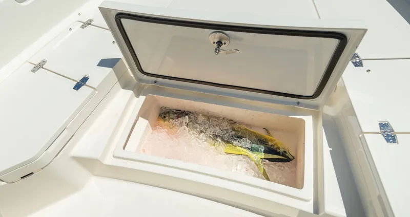 Slide: The Image of Pathfinder 2400 TRS 2027 with fish cooler filled with ice. - 15