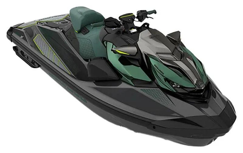 The Image of 2023 Sea-Doo RXP-X Apex 300 jet ski in black and green. - 1