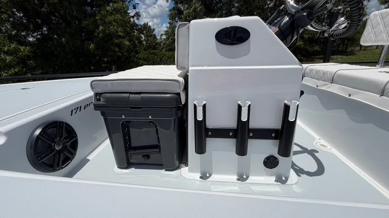 Slide: The Image of Interior view of a 1997 Back Country 171 Pro Guide boat. - 15