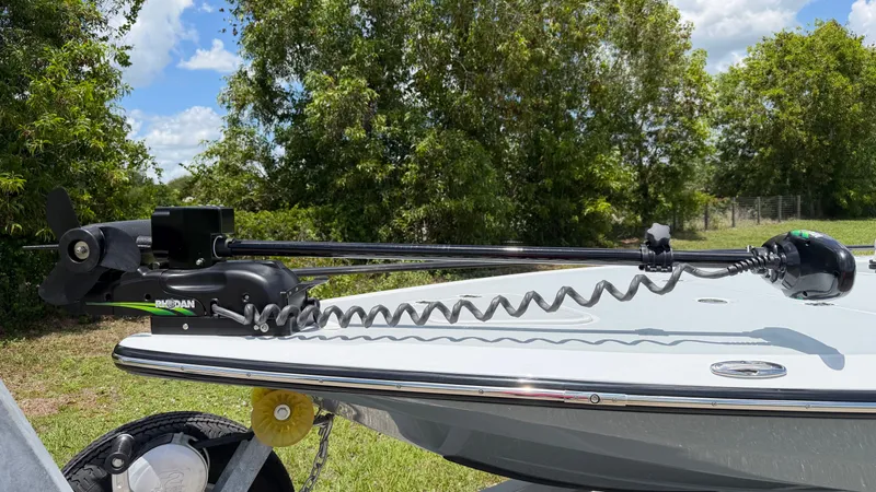 Slide: The Image of 1997 Back Country 171 Pro Guide boat with trolling motor. - 3