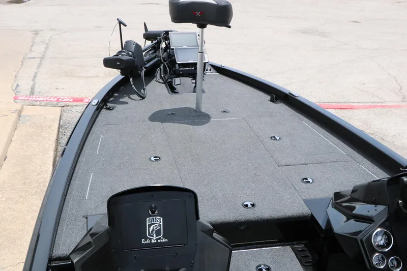 Slide: The Image of 2019 Vexus AVX 1980 boat deck with fishing equipment and controls. - 17