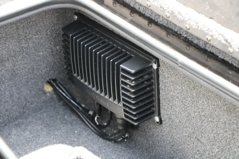 Slide: The Image of 2019 Vexus AVX 1980 boat compartment with mounted electronic device. - 23