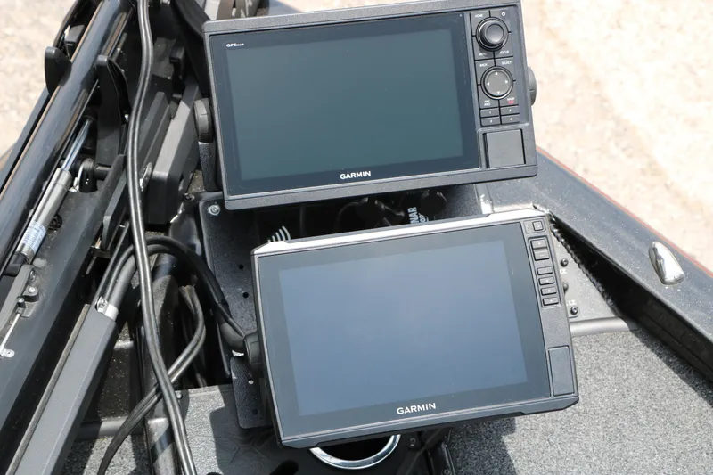 Slide: The Image of Garmin fishfinders on 2019 Vexus AVX 1980 boat, showcasing advanced navigation technology. - 26