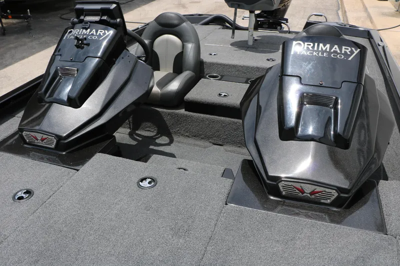 Slide: The Image of 2019 Vexus AVX 1980 boat interior with dual consoles and seating. - 27