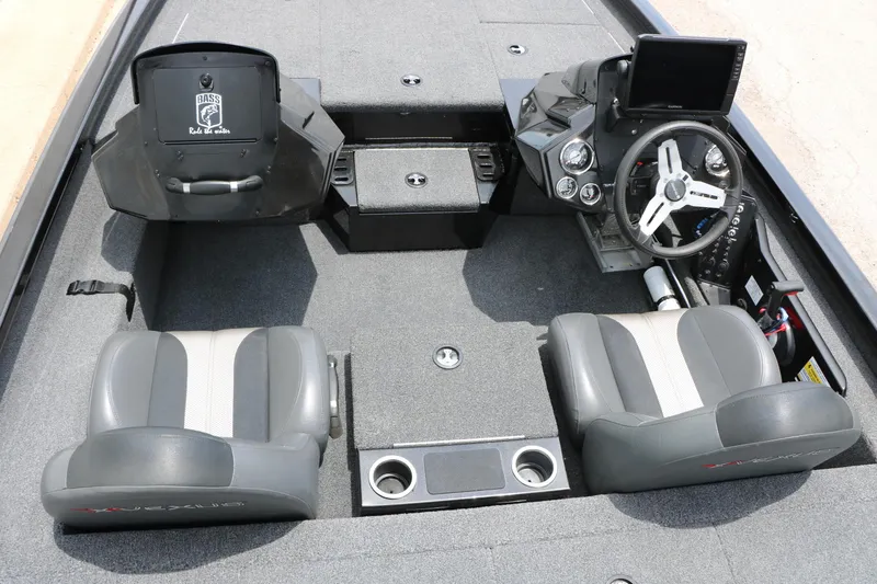 Slide: The Image of 2019 Vexus AVX 1980 boat interior with dual seats and modern dashboard. - 32