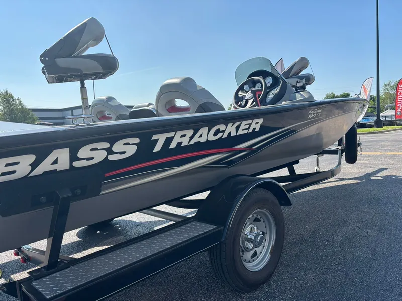 Slide: The Image of 2012 Tracker Pro Team 190 TX boat on trailer. - 30