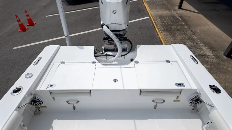 Slide: The Image of Rear view of Everglades 253 Center Console boat, model year 2026. - 6