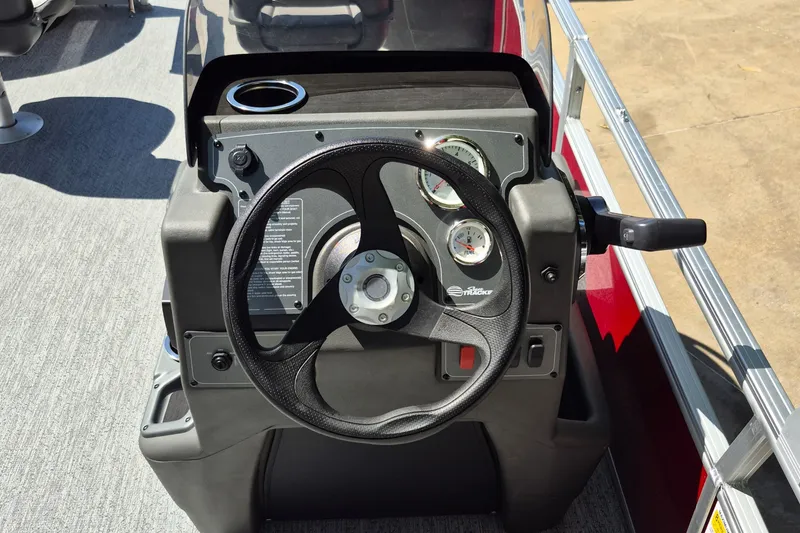 Slide: The Image of Steering console of 2026 Sun Tracker Bass Buggy 18 DLX pontoon boat. - 10